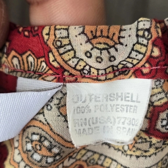 Zara Paisley Print Blouse Women Sz M Front Tie Cut Out Long Sleeve Lightweigh - Picture 6 of 9